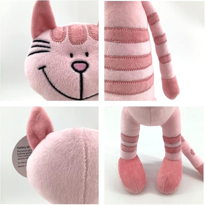 13" Pink Huggable Standing Cat Stuffed Animal Plush Toy, Stuffed Cat Plush Toy for Girls, Great Gift for Children, Birthday, Baby Shower, Christmas, Machine Washable