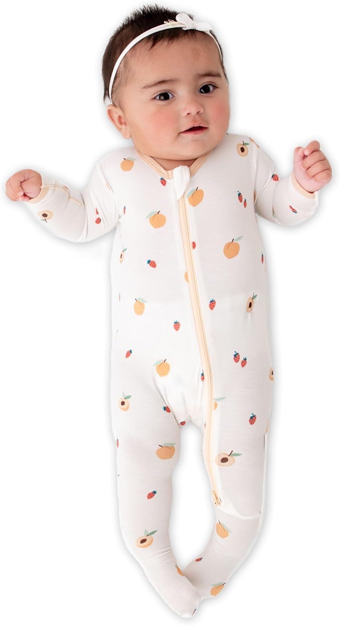 Bamboo Little Soft Baby Footie Pajamas, Baby Clothes, Newborn Sleepers, 95% Viscose and 5% Spandex, 0-24 Months