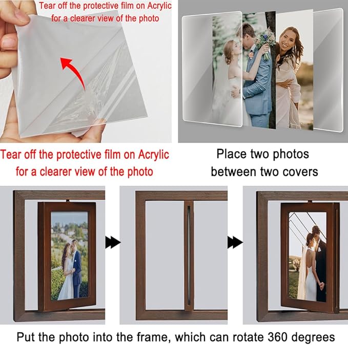 Rotating Floating Baby Blessings Baptism Picture Frame Gifts for Baby Girl Boy, Baby Baptism Christening Religious Frame Gift from Godparents Friends, Baby Shower Frame Gifts for New Baby with Card