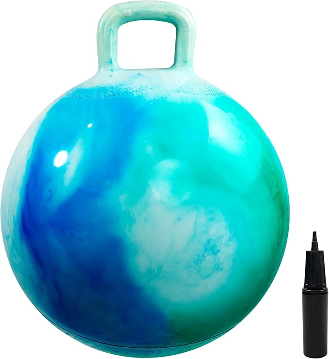 EVERICH TOY Hopper Ball, Clouds Hopping Toys for Kids, 22 Inch Bouncy Ball with Handle, Inflatable Bouncing Hoppity Hop Toys for Boys and Girls Gifts