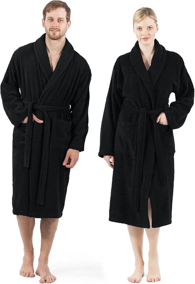 DAN RIVER Premium Cotton Terry Robes for Women and Men, Ultra Soft bathrobe with Adjustable Waist Belt and Pockets Pack of 1