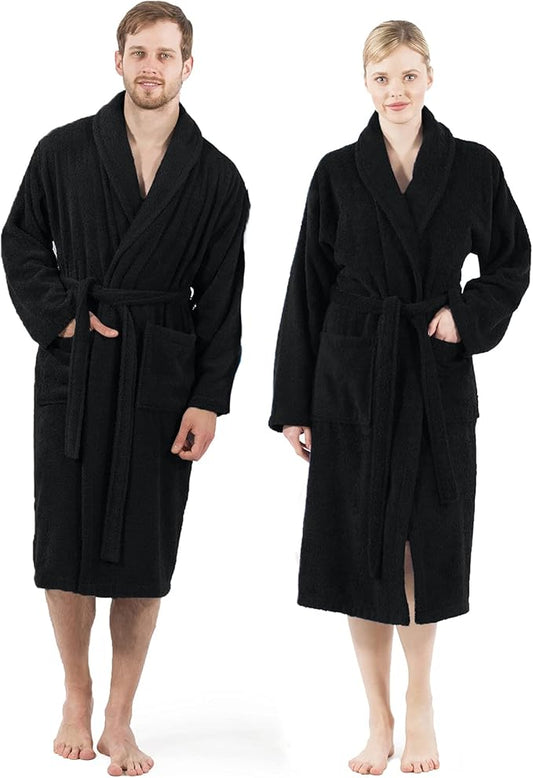 DAN RIVER Premium Cotton Terry Robes for Women and Men, Ultra Soft bathrobe with Adjustable Waist Belt and Pockets Pack of 1