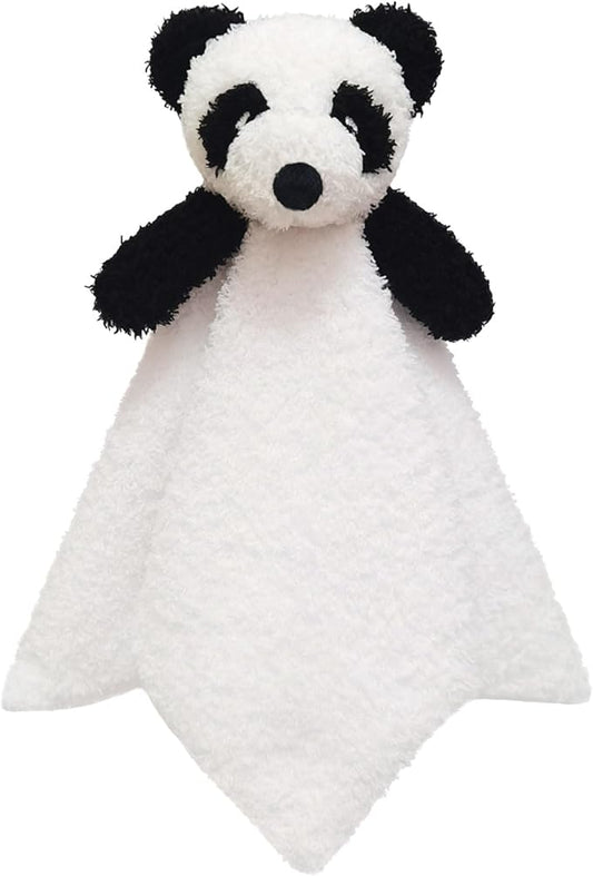 Baby White Panda Soft Stuffed Animal Security Blanket, Plush Panda Character Lovey Blanket, Baby Shower/Nursery Gift, Newborn Infant Toddler Snuggle Blankie for Boys Girls, 14 Inches