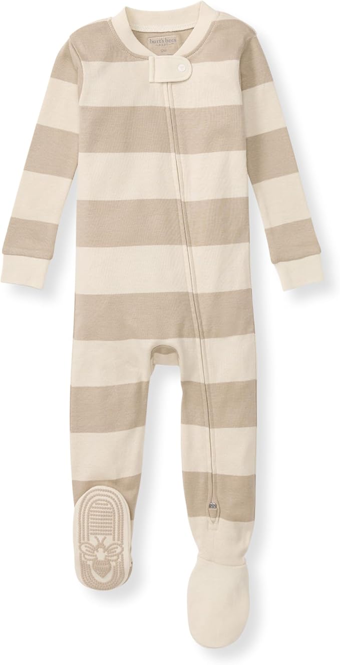Burt's Bees Baby baby-boys Sleeper Pjs, 100% Organic Cotton, One-piece Footie, Zip Up Jumpsuit, Snug Fit Pajamas