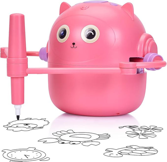 Smart Drawing Robot for Kids with 100 Cards – Voice-Activated Educational Art & Creativity Toy, Montessori Learning Machine for Boys & Girls Ages 3-9 for Toddlers & Children (Pink)