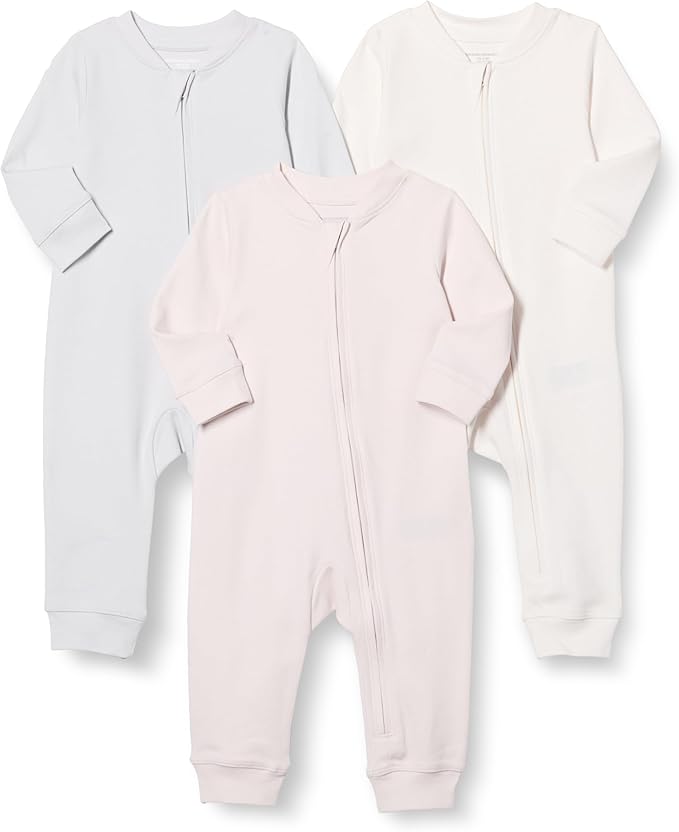 Amazon Essentials unisex-baby Cotton Zip-Front Footless Sleepsuit