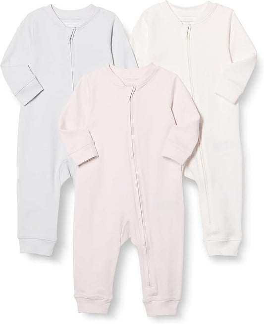 Amazon Essentials unisex-baby Cotton Zip-Front Footless Sleepsuit