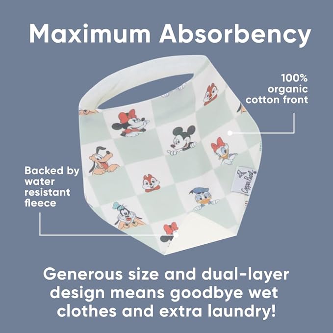 Copper Pearl Baby Bandana Drool Bibs for Drooling and Teething 4 Pack Gift Set Mickey Mouse & Friends