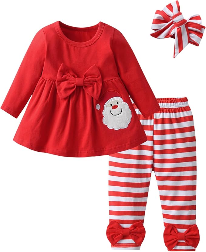 3PCS Baby Girl Clothes Ruffle Floral Shirt Tops Pants Headband Outfit Sets