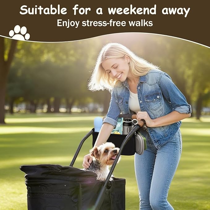 Stroller Organizer Bag with Cup Holder and Storage, Fits Baby & Dog Strollers