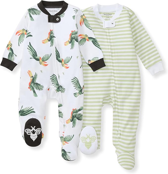 Burt’s Bees Baby Boys' One-Piece Sleep and Play 100% Organic Cotton PJs
