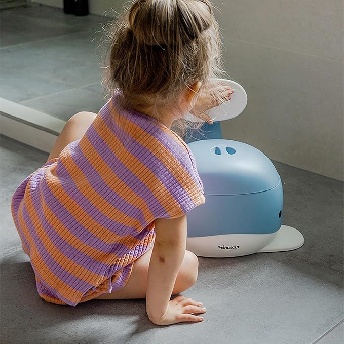 Kindsgut Potty Training Toilet in Whale Design, Designed in Germany, Potty Training in a Beautiful Design, Pigeon Blue