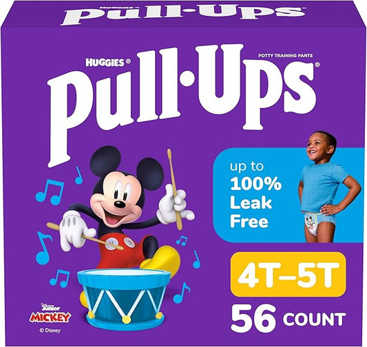 Pull-Ups Boys' Potty Training Pants, Size 4T-5T Training Underwear (38-50 lbs), 56 Count
