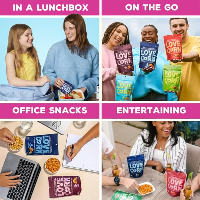 LOVE CORN Sweet & Salty 0.7oz x 20 bags - Delicious Crunchy Corn - Healthy Family Snacks - Gluten Free, Kosher, NON-GMO - Alternative for Chips, Nuts, Crackers & Pretzels - Perfect for Charcuterie Boards