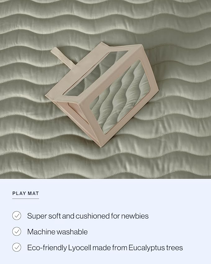 Lalo Baby Gym & Playmat for Babies and Toddlers - Eco-Friendly Sage Playmat - Baby Gym & Accessories is Easy to Assemble & Clean - Go from Tummy Time to Story Time