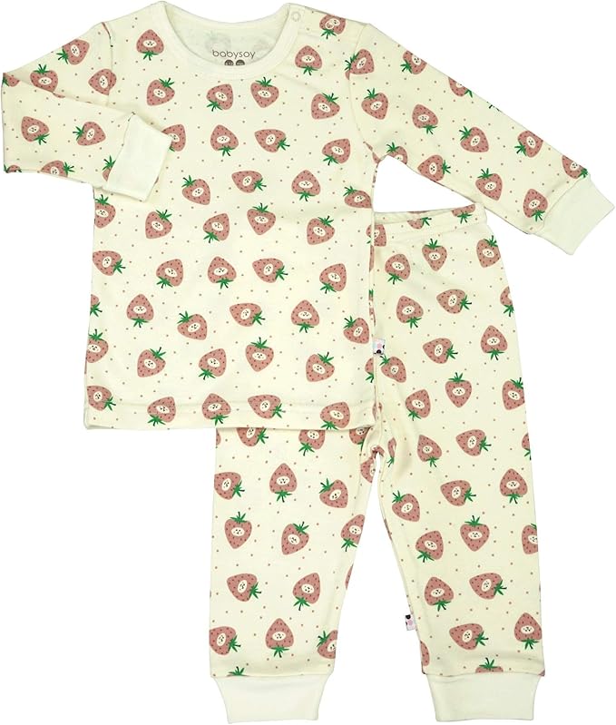 Babysoy Long Sleeve Unisex Lounge Set - Organic 2-Piece PJ Playwear Sets for Baby and Toddler