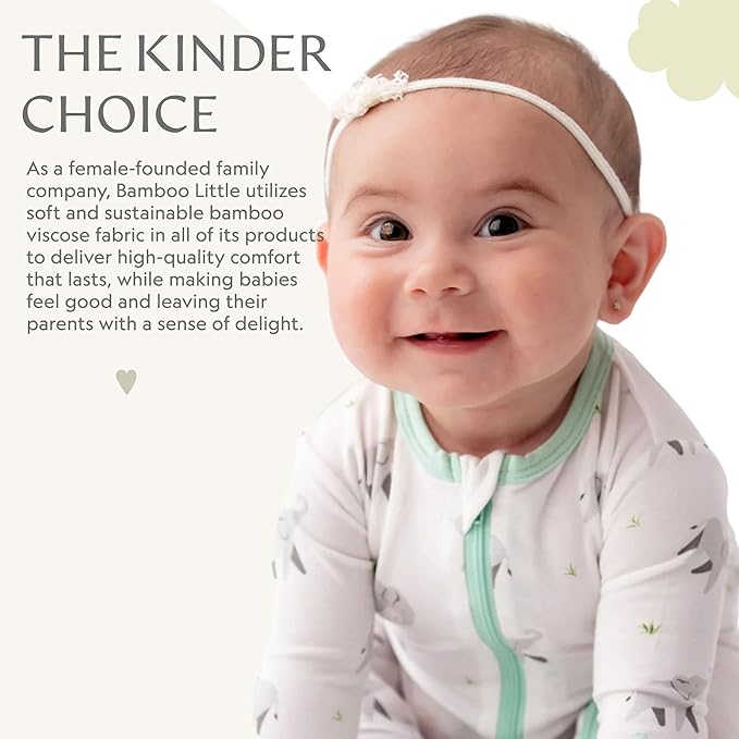Bamboo Little Soft Baby Footie Pajamas, Baby Clothes, Newborn Sleepers, 95% Viscose and 5% Spandex, 0-24 Months