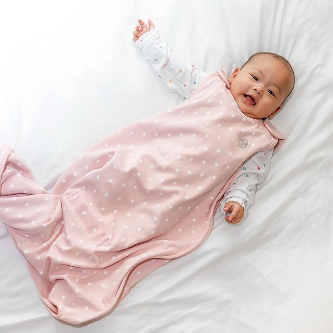 Woolino 4 Season Sleep Sack - Ultimate Sleeping Bag - Merino Wool and Organic Cotton Two-Way Zipper Adjustable Universal Size Sleep Sack for Baby (2-24 Months) - Rose