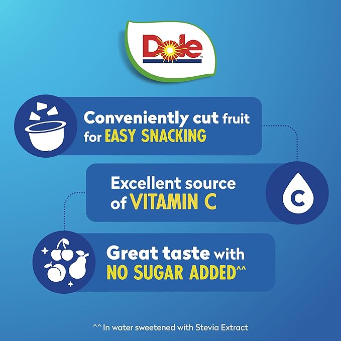 Dole Fruit Bowls No Sugar Added Snacks, Cherry Mixed Fruit 4oz 24 Cups, Gluten & Dairy Free, Bulk Lunch Snacks for Kids & Adults