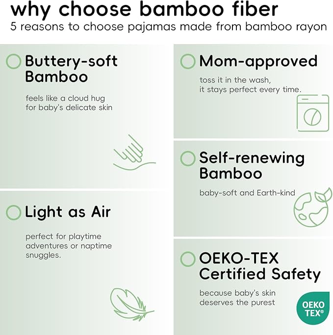 pureborn Baby Boys Girls Sleeper Snug Fit Viscose from Bamboo Pajamas 0-24 Months