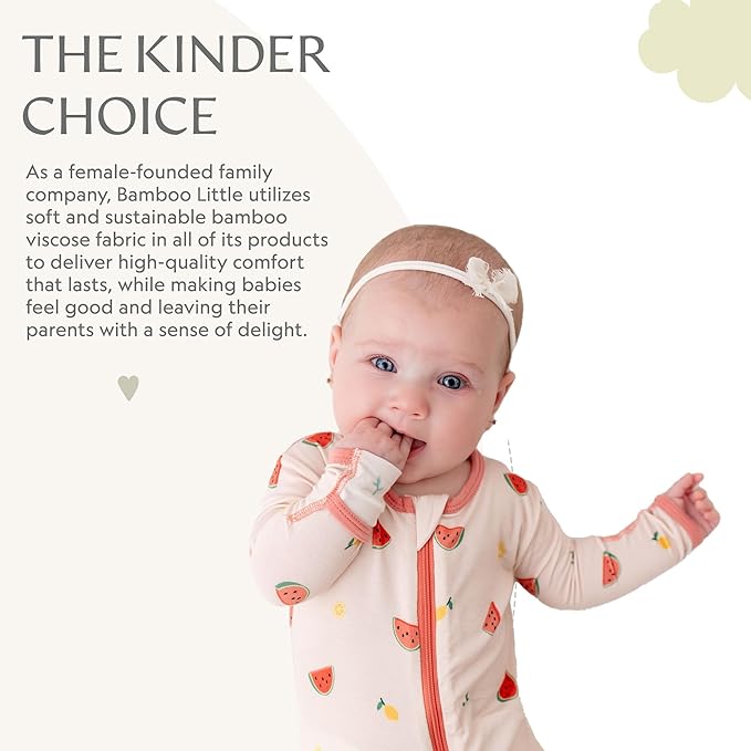 Bamboo Little Soft Baby Footie Pajamas, Baby Clothes, Newborn Sleepers, 95% Viscose and 5% Spandex, 0-24 Months