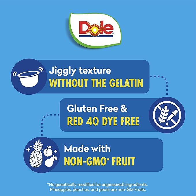 Dole Fruit Bowls Mixed Fruit in Black Cherry Flavored Gel, Back To School, Gluten Free Healthy Snack, 4.3 oz, 24 Total Cups
