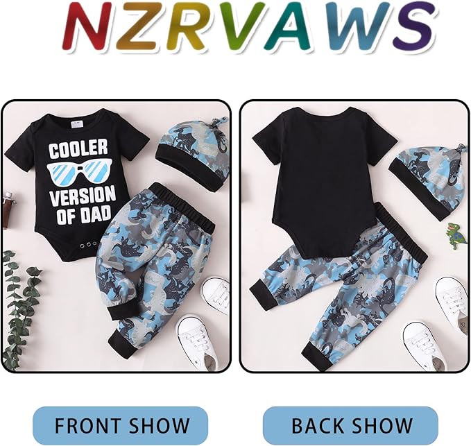 NZRVAWS Newborn Baby Boy Clothes Outfits Letter Prined Romper Pants Set Infant Baby Boy Clothing 0 3 6 9 12 18 Months