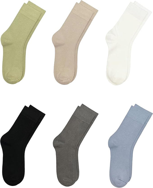 Kids Thin Rayon Bamboo School Crew Socks Uniform Dress Boys/Girls Soft Youth Socks 6 Pairs