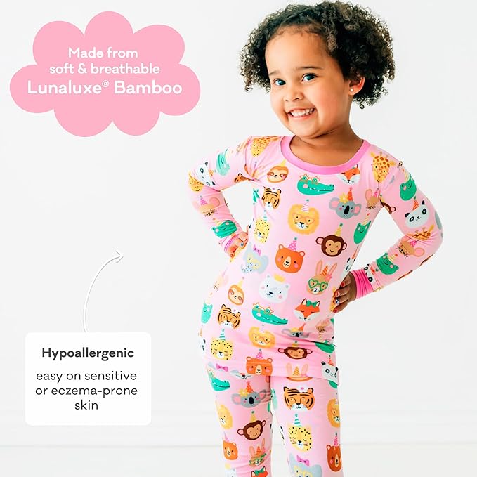 Little Sleepies Two-Piece Pajama Set for Boys & Girls, Soft Viscose from Bamboo Toddler Pajamas for Kids, Family Matching PJs