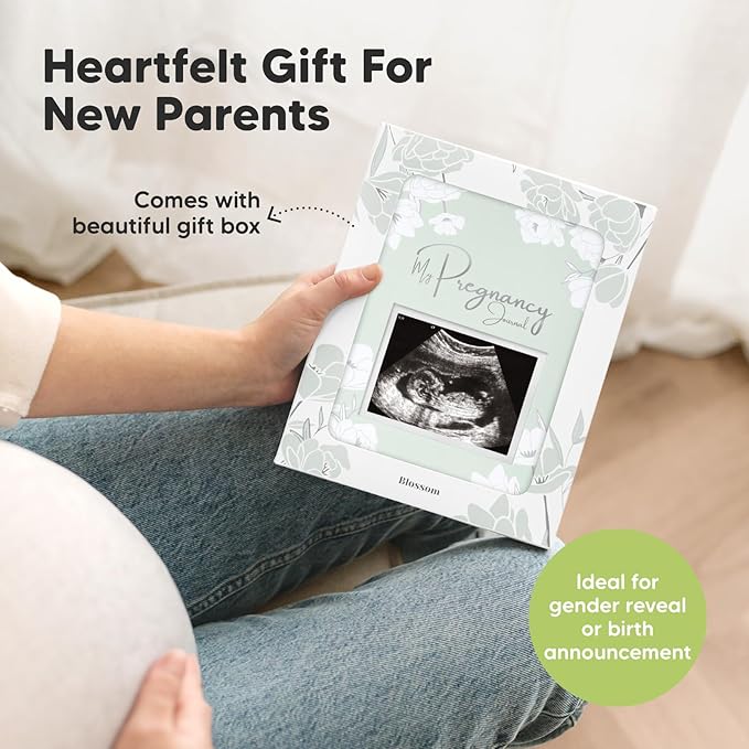 Pregnancy Journal, Pregnancy Announcements - 80 Pages Hard Cover Baby Books For Mom To Be Gift, Baby Memory Book Keepsake, Gender Reveal Gifts For New Moms, Shower & Registry (Sage)