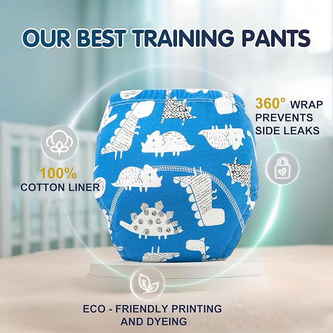 Upairy Training Pants for Boys Girls–Soft & Leak-Resistant Potty Training Underwear,Up Airy Potty Pants Comfortable for Toddlers(4PCS,L)