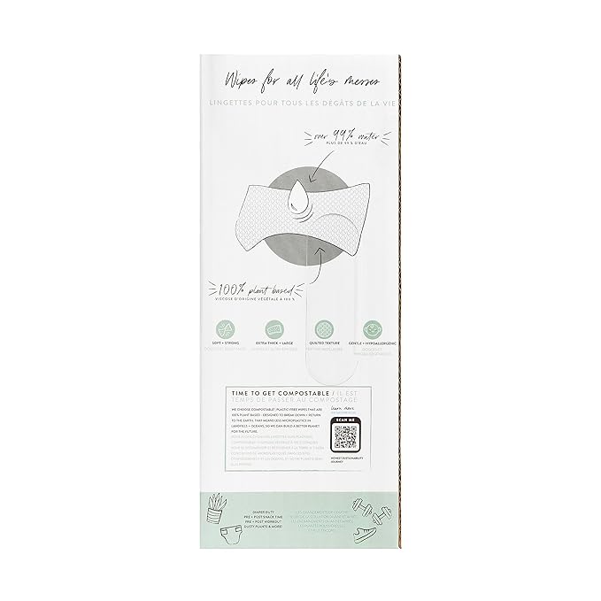 The Honest Company Clean Conscious Multi-Use Wipes | Hypoallergenic + Unscented for Sensitive Skin | Over 99% Water, Compostable, Plant Based, Baby Wipes | Geo Mood, 288 Count