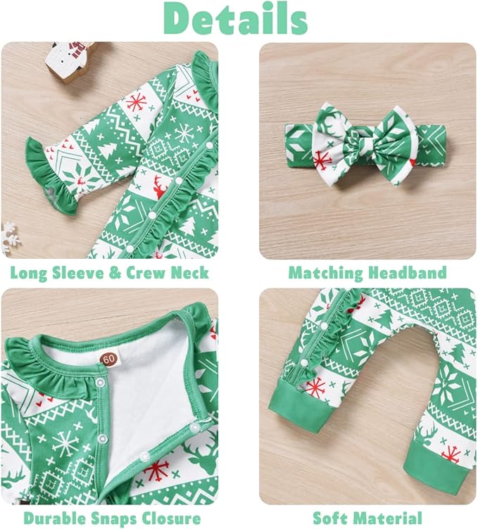 Aalizzwell Baby Girls Romper Outfit Fall Winter Clothes with Accessories