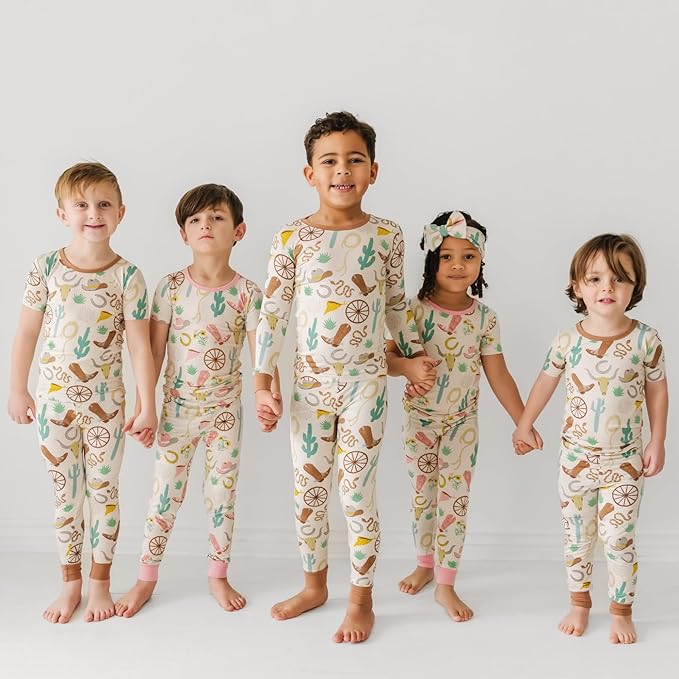 Little Sleepies Two-Piece Pajama Set for Boys & Girls, Soft Viscose from Bamboo Toddler Pajamas for Kids, Family Matching PJs