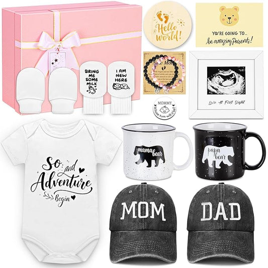 Best New Parents Gifts for Couples,First Time New Mom and Dad to Be Gifts Expecting Parents,Gender Reveal Gift for Parent to Be, Baby Gift Basket 2025,Baby Shower,decisive Coin,Pregnancy,Girl,Boy