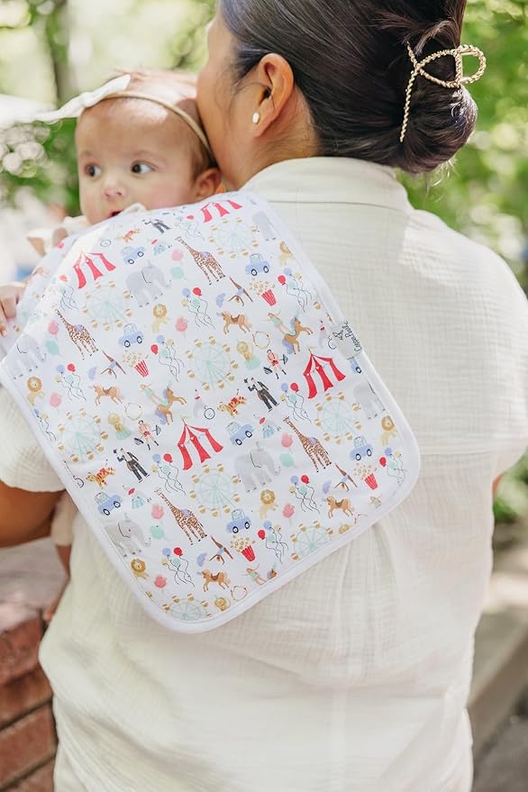 Copper Pearl Premium Baby Burp Cloths - 3-Pack Large Cotton Burp Cloths, Extra Soft Spit Up Rags with 3 Absorbent Layers, Perfect for Baby Boy and Baby Girl Gifts (21" x 10" Size, Bailey Set)