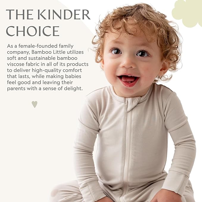 Bamboo Little Soft Baby Footie Pajamas, Baby Clothes, Newborn Sleepers, 95% Viscose and 5% Spandex, 0-24 Months