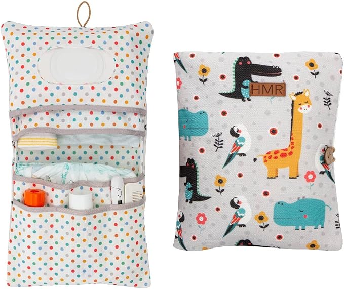 HAMUR Baby Diaper Bag Organizer – Travel-Friendly, Compact & Foldable | Stroller Pouch for Newborn Essentials – Must-Have for Boys & Girls (Animal)