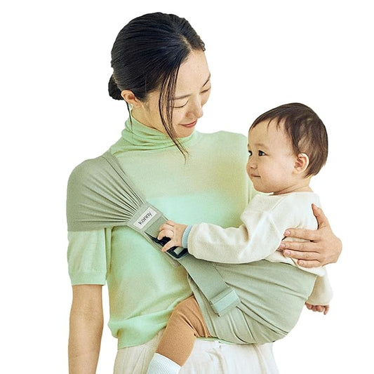 Konny Baby Carrier Hip Seat, Dual Support IHDI Certified with Two Safety Pads, Adjustable Wraps Sling Wearable One Size Fits All, Baby Essentials for 6 to 48 Months up to 44 lbs-Green Tea