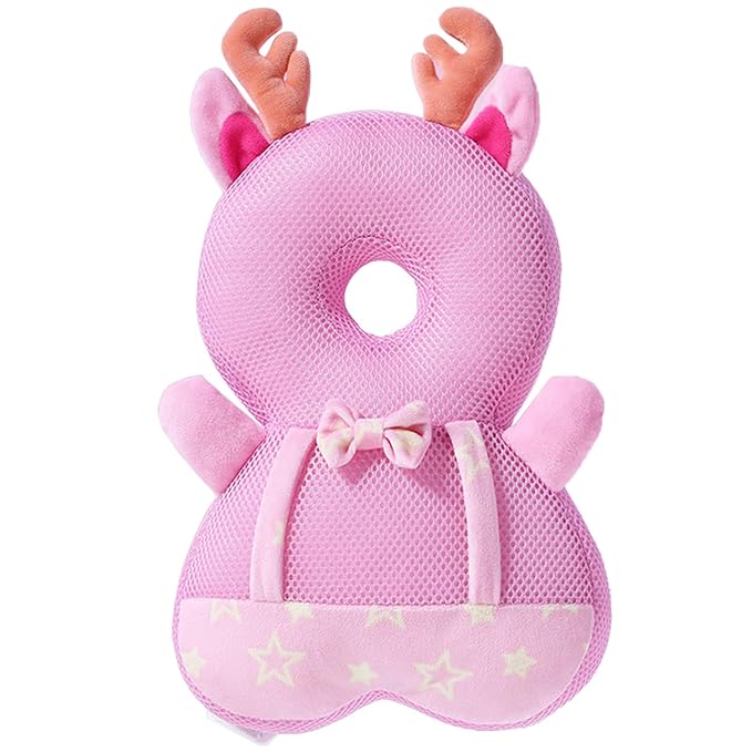 Baby Walker Head Protector Toddler Adjustable Baby Head Protection Backpack Wear Safety Pad (Elk)