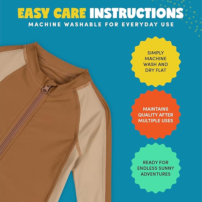 SwimZip Boys' Long-Sleeve UPF 50+ Swimsuit for Baby, Toddler, & Little Boys