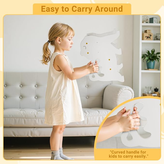 COSYLAND Kids Step Stool for Bathroom Height Adjustable - Lovely Cat Potty Training Stools for Toddlers - Wooden Stepping Stool with Handle for Bathroom Sink (Natural & White)