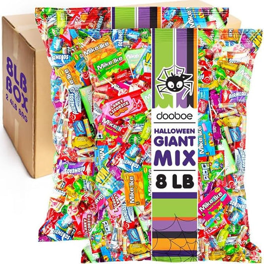 Candy Assortment Bulk - 8 Pounds - Back To School Candies - Halloween Variety Pack - Bag Individually Wrapped - Pinata Filler Candies