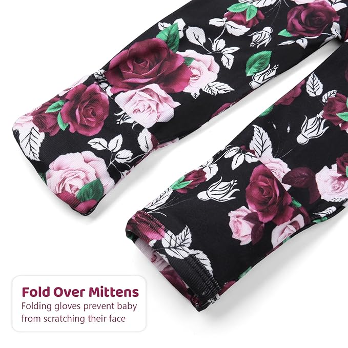 Baby Gown 0-6 Months, Super Soft Infant Nightgown for Baby Girl, Long Sleeve Newborns Sleepers Gown, Newborn Girls Outfits Essential with Headband Set Red