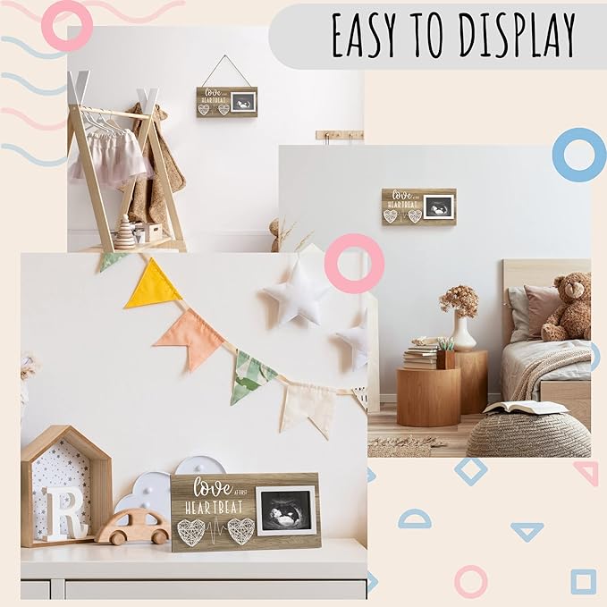 Baby Sonogram Picture Frame for Standard 4" x 3" Ultrasound Photo - Pregnancy Announcements Ideas - Gender Reveal Baby-Shower Gifts - New Mom Expecting Parents to Be Keepsake Gift