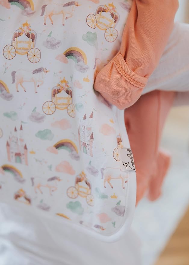 Copper Pearl Premium Baby Burp Cloths - 3-Pack Large Cotton Burp Cloths, Extra Soft Spit Up Rags with 3 Absorbent Layers, Perfect for Baby Girl Gifts (21" x 10" Size, Enchanted Set)