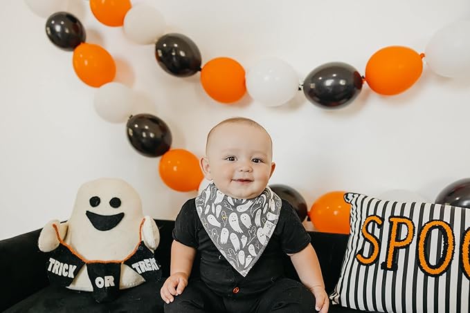 Copper Pearl Baby Bandana Drool Bibs for Drooling and Teething 4 Pack Gift Set Bones, Soft Set of Cloth Bandana Bibs for Any Baby Girl or Boy, Cute Registry Ideas for Baby Shower Gifts