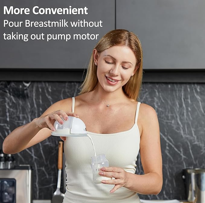 M1 Upgrade Wearable Breast Pump with 4 Modes & 12 Levels，Breastfeeding Pump with LED Display，Ultra Quiet & Lightweight，2 Pack White