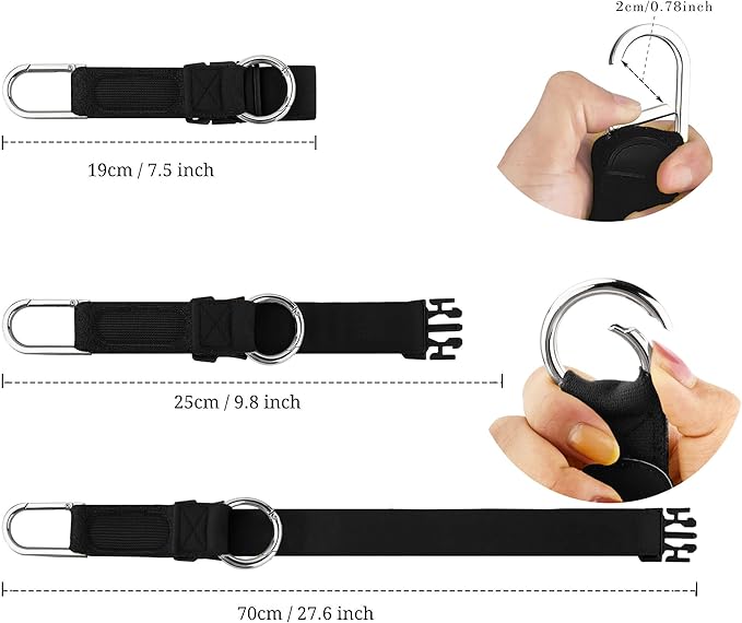 Elastic Jacket Gripper with D-Ring Hook and Buckle, ZINZ D-Ring Hook Baggage Suitcase Straps Belts Travel Accessories, Makes Your Hands Free