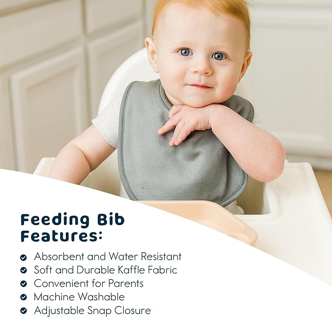 Tiny Twinkle 8 Pack Baby Food Bibs for Eating - Waterproof & Absorbent 6-12 Months Infant Bibs, OEKO-TEX Certified Drooling Bibs for Baby Led Weaning(Boy Set 8-Pack)